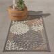 Nourison Aloha Floral Modern Indoor/Outdoor Area Rug - 2'8" x 4' - Cream/Grey