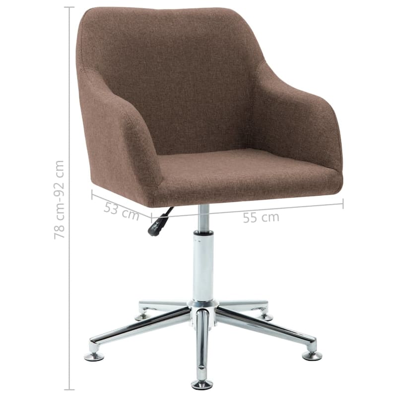 vidaXL Dining Chair 360 Degrees Swivel Accent Desk Chair with Arms Fabric - 21.7" x 20.9" x (30.7"-36.2")