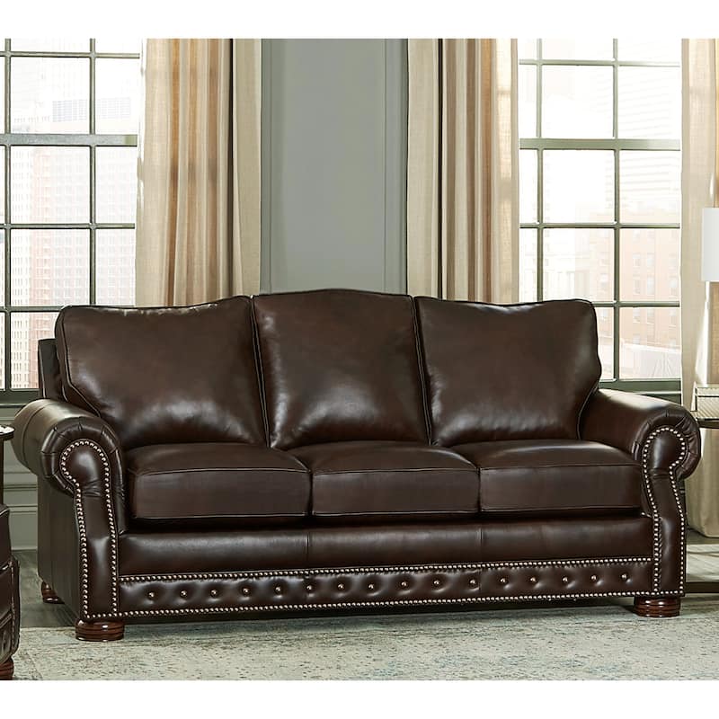 Made in USA Porto Top Grain Leather Sofa Bed