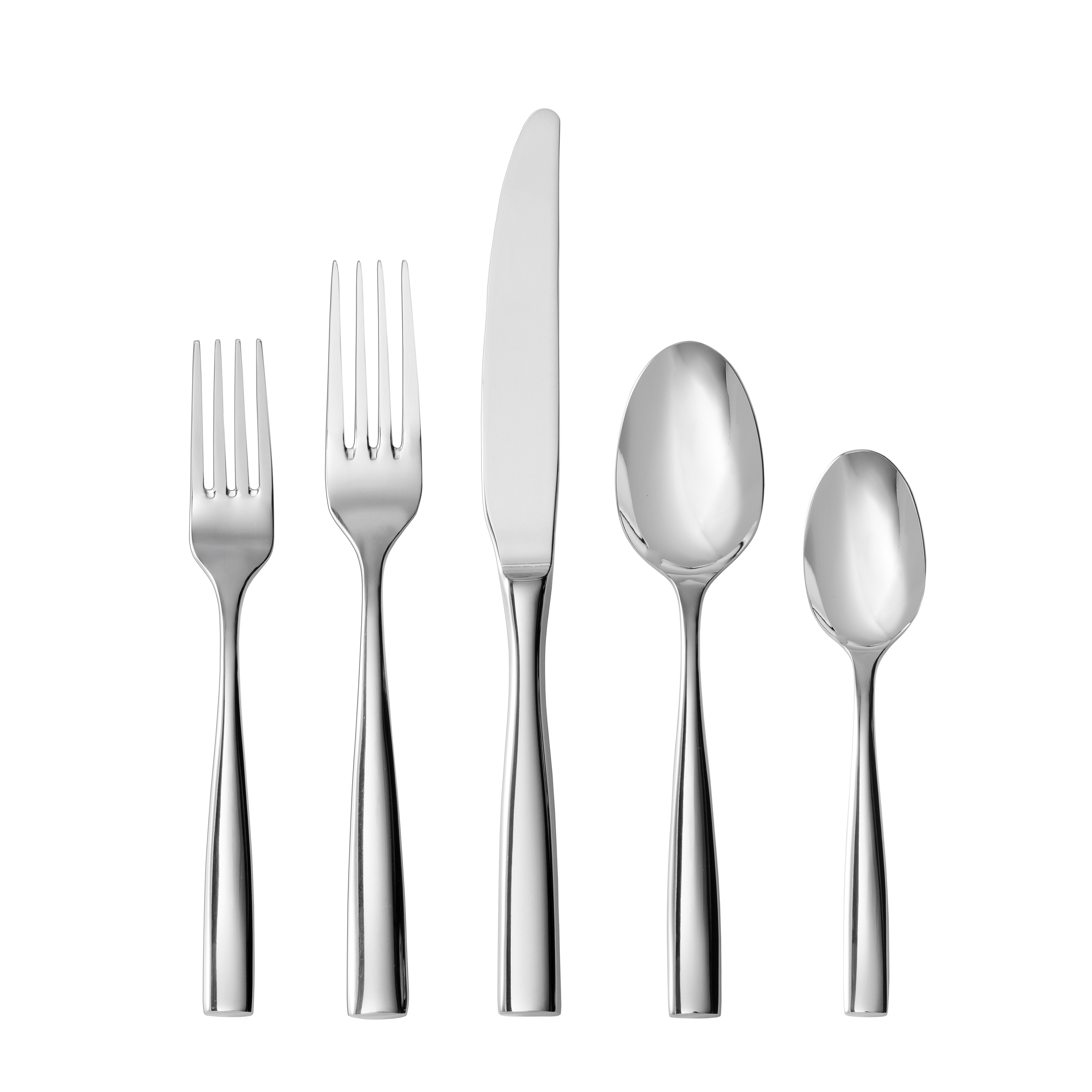 Fortessa Lucca 18/10 Stainless Steel, 5 Piece Flatware Set (Service for 1), Silver - 5 Piece Set