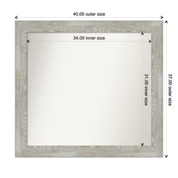 dimension image slide 3 of 113, Dove Greywash Framed Non-Beveled Custom Wall Mirror, Bathroom Vanity Mirror