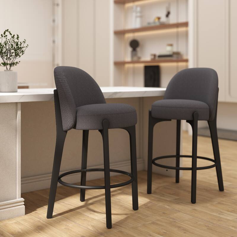 set of 4 Upholstered Counter Height Bar Stools