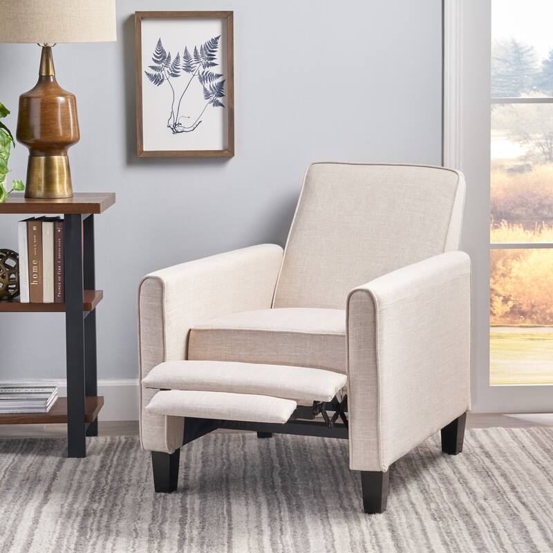 Roomfitters Fabric Push Back Chair for Elegant Home Decor, Navy Blue