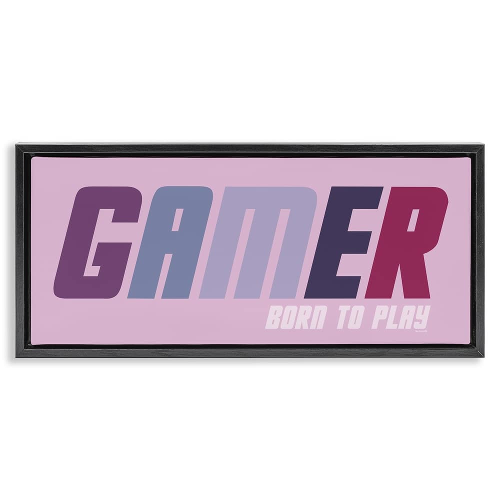 Stupell Gamer Born To Play Framed Floater Canvas Wall Art Design By Yass Naffas Designs