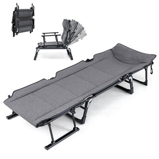 Costway Tri-fold Camping Cot, Indoor/Outdoor, Metal/600D Oxford
