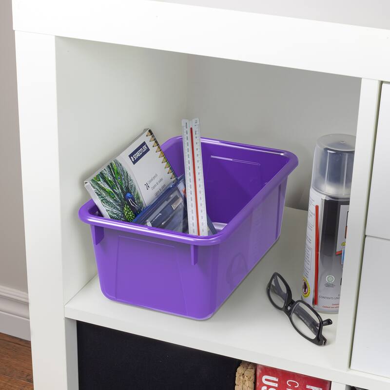 Storex Small Cubby Bin, Purple, Pack of 5