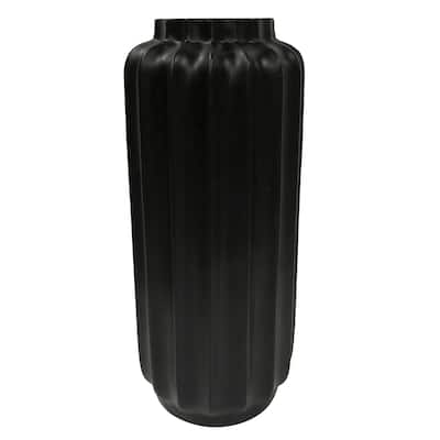 Bari Floor Vase- Small - Matte Black Finish on Resin
