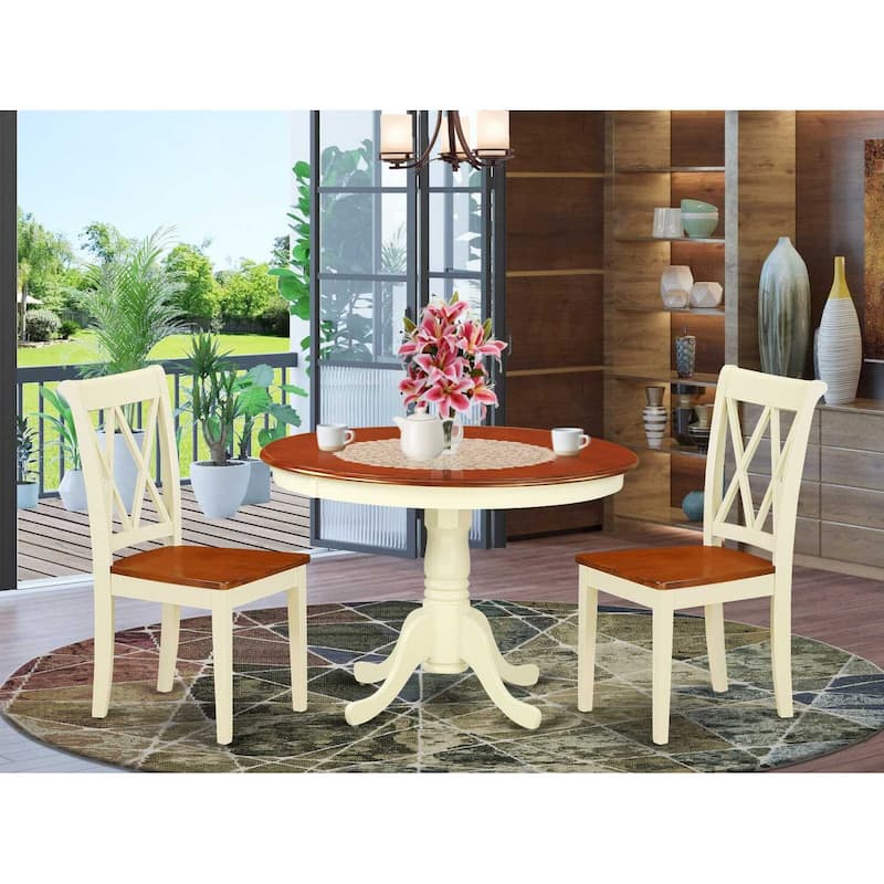 Southwestern Round Dining Set 3pc - 42 Inch Table & 2 Chairs - Rustic Home Decor