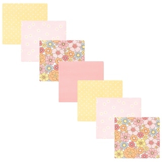 Hudson Baby Infant Girl Cotton Rich Flannel Receiving Blankets Bundle, Peace Love Flowers, One Size