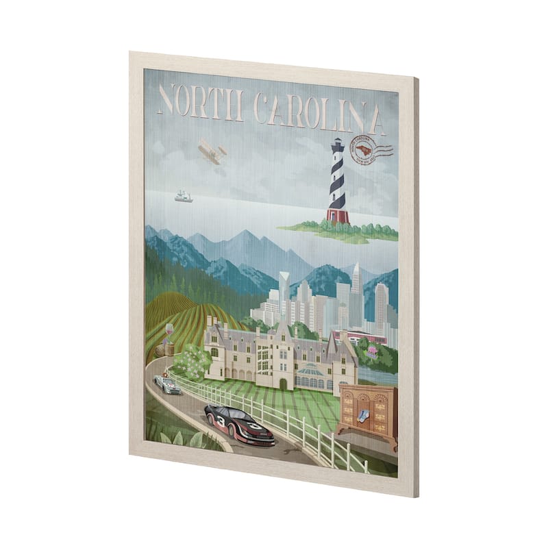 North Carolina Go (L) Framed Art Print