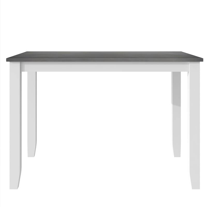 Grey 5-Piece Wooden Dining Table Set with 4 X-Back Chairs