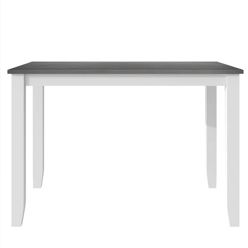 Solid Wood 5-Piece Dining Table Set with Wood Rectangular Table, 4 X-Back Upholstered Chairs & Upholstered Seat for Living Room