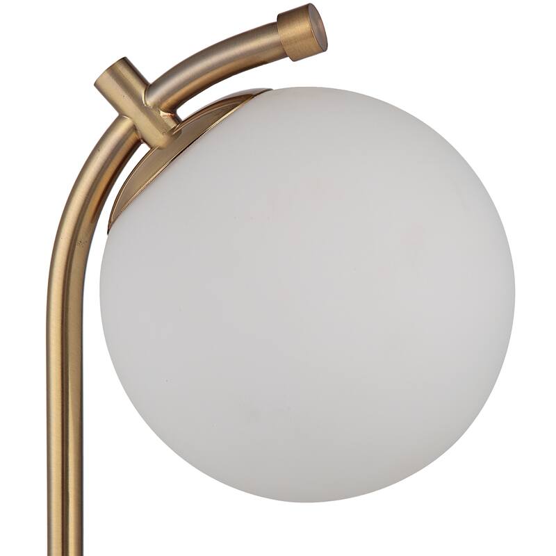 Copper Grove Antique Gold Metal and White Glass Globe USB Desk Lamp
