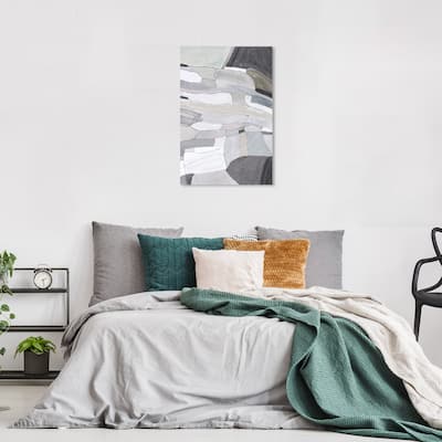 Wynwood Studio Canvas Abstract Rock Cascade Gray and Modern & Contemporary Wall Art Canvas Print
