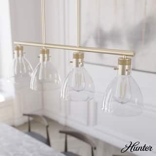 Hunter Van Nuys Linear Chandelier - Kitchen Island, Dining Room - Industrial, Modern Farmhouse, Transitional