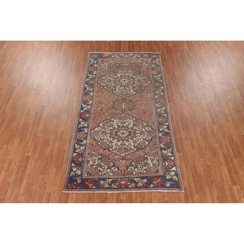 Bakhtiari Persian Vintage Area Rug Handmade Bedroom Wool Carpet - 5'2" x 10'1"