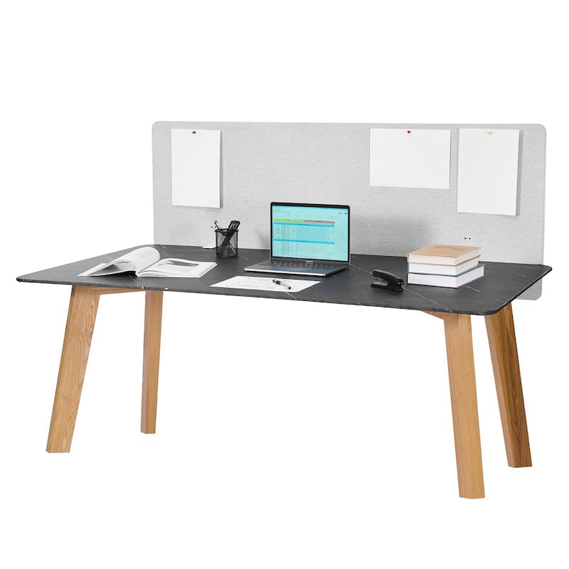 Desk Divider Privacy Panel 60"x24" with Clamp-on Mount - 60 x 3.2 x 24 in