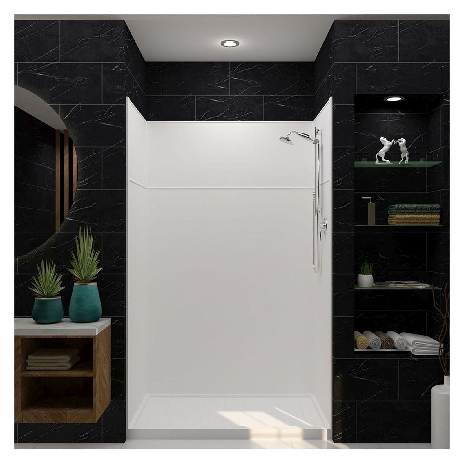 Transolid Studio 60-in x 96-in Alcove Shower Kit with Extension - 60