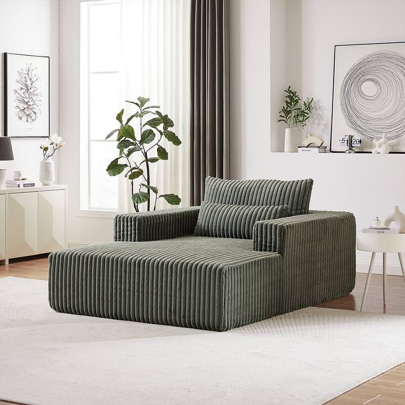 75 Inch Corduroy Sponge Sofa Lounge Chair