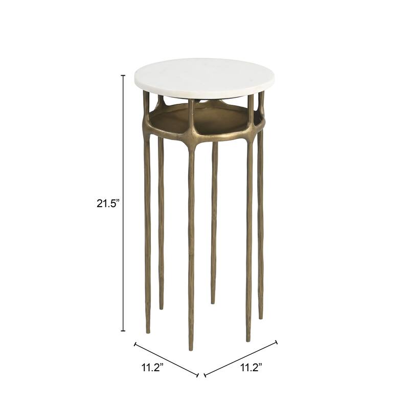 Bild Side Table White & Brass