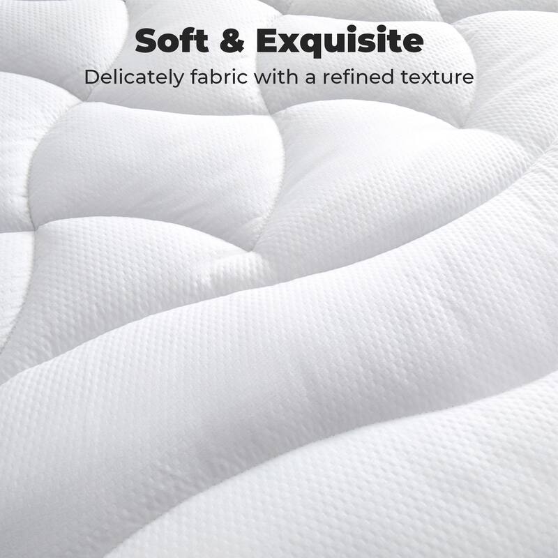 The Beyond Bed™ Soft Waterproof Quilted Mattress Pad with Elastic Deep Pocket - White