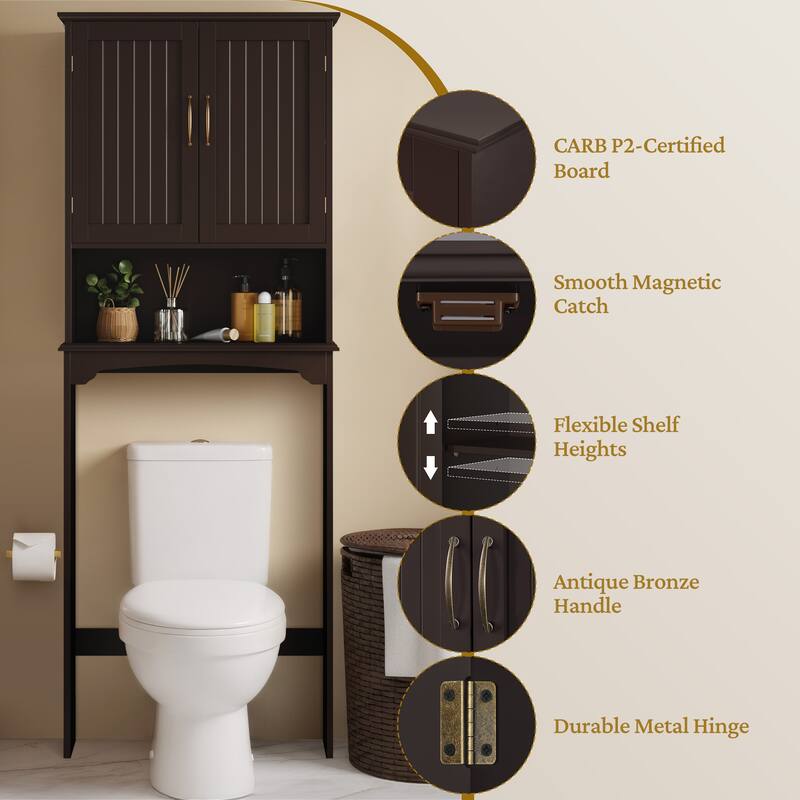 Yaheetech Bathroom Space Saving Organizer Over-the -Toilet with Adjustable Shelf for Bathroom