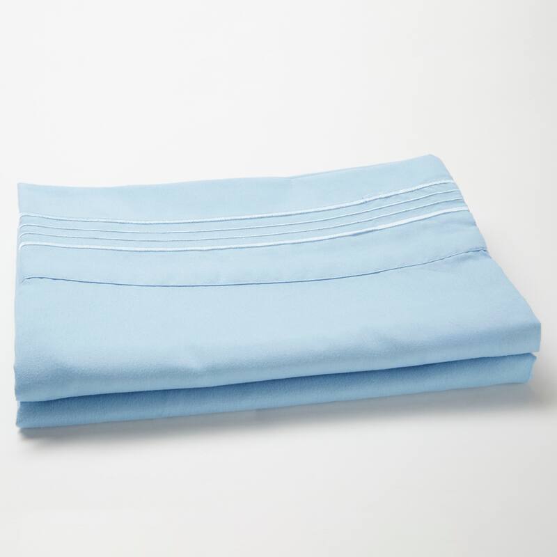 Authentic Hotel and Spa 1800 TC Brushed Microfiber Standard Pillowcase (2PC Set) with 4 Line Embroidery