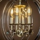 preview thumbnail 6 of 6, 4-Light Modern Clear Globe Ghost Chandelier with Crystal and Champagne Candlestick - W:15.7"