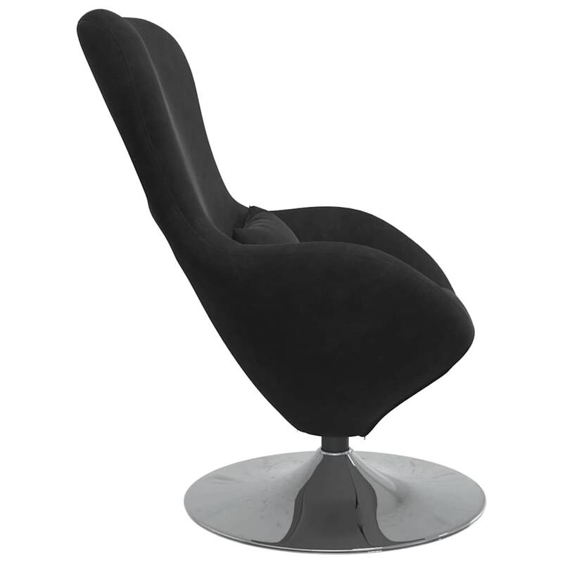 vidaXL Egg Chair Black/ Dark/Light Grey Velvet - 24.8 x 28.7 x 35.4