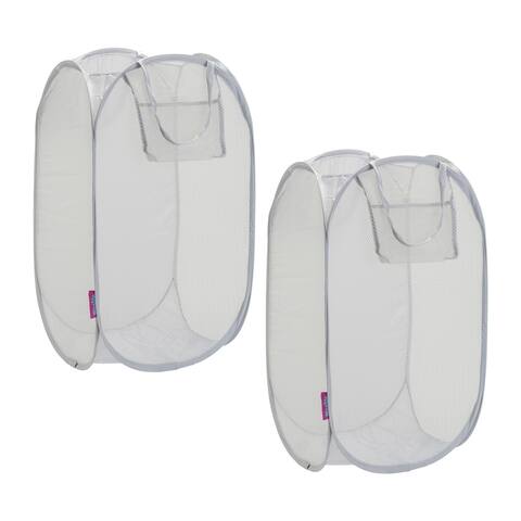 Woolite 2 Pack Pop-Up Laundry Hamper - 13.8" x 13.8" x 23.7"