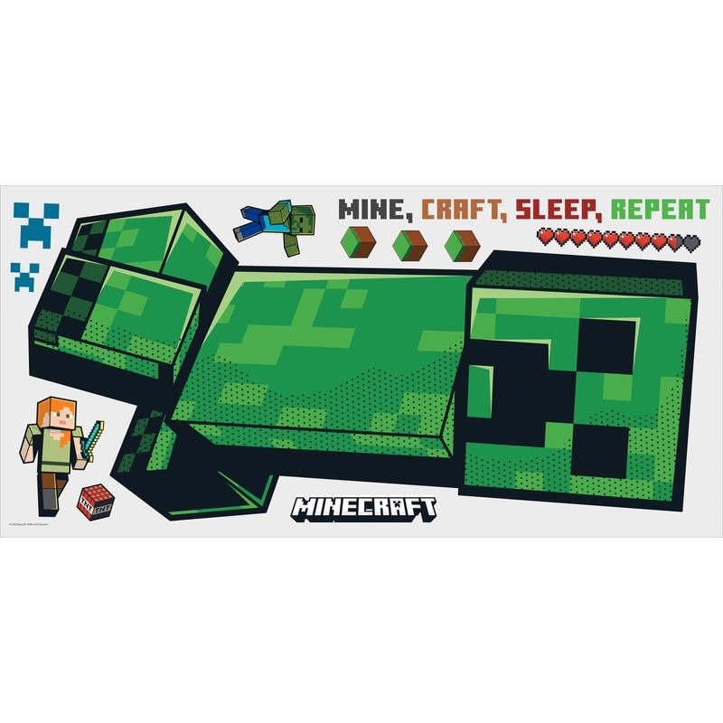 Minecraft Creeper Giant Peel and Stick Wall Decals by RoomMates