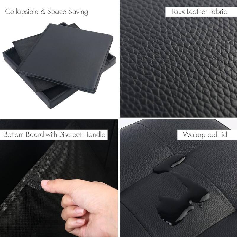 2 Pack Black Footrest Ottoman with Lid