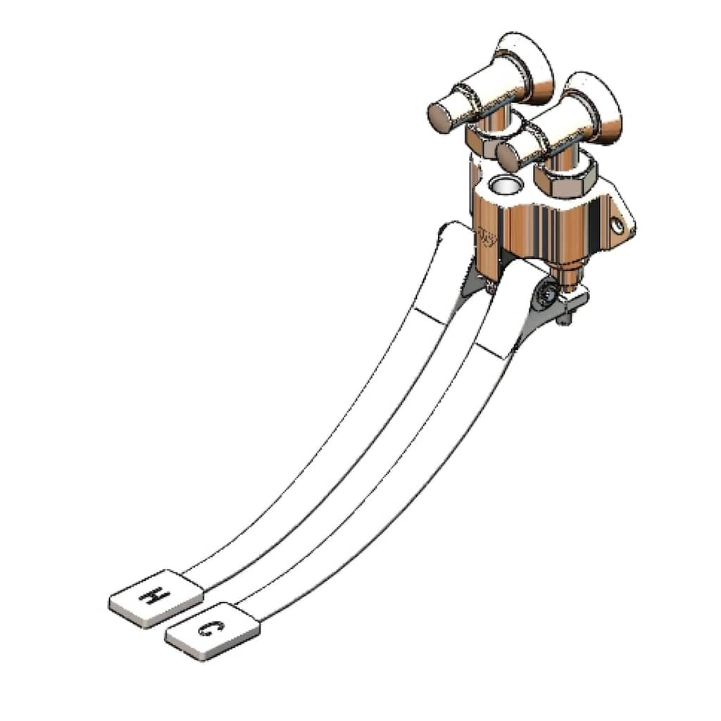 T and S Brass Double Pedal Valve with Loose Key Angle Stops