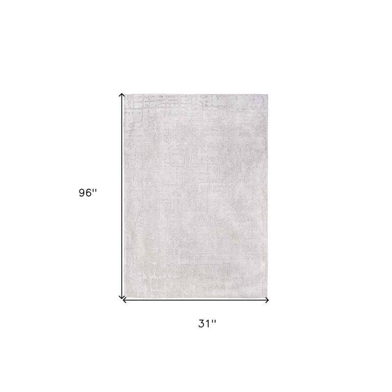 Hetom Abstract Modern Non Skid Woven Area Rug By HomeRoots - 96' X '31' X '0.2