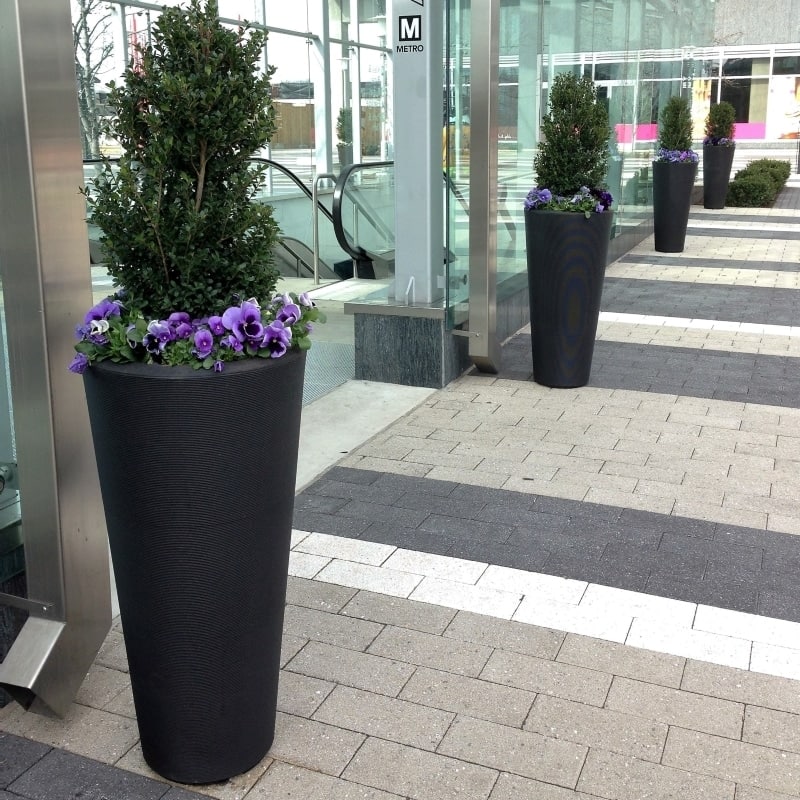 Bleeker Tall Indoor Outdoor Planter, Wind Proof - 17 in - Black
