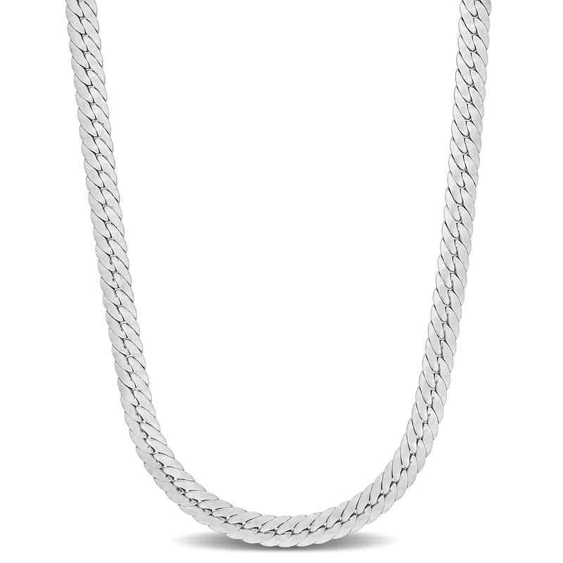 Miadora Sterling Silver Herringbone Chain Necklace