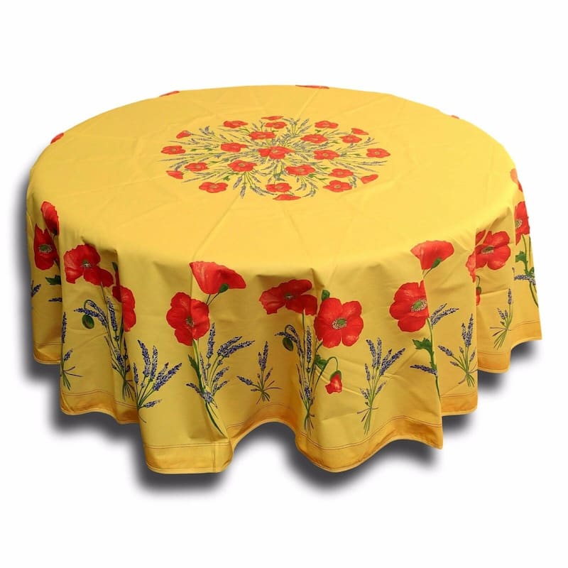 Wipeable Spill Resistant Provencal Cotton Cannes Collection Tablecloth