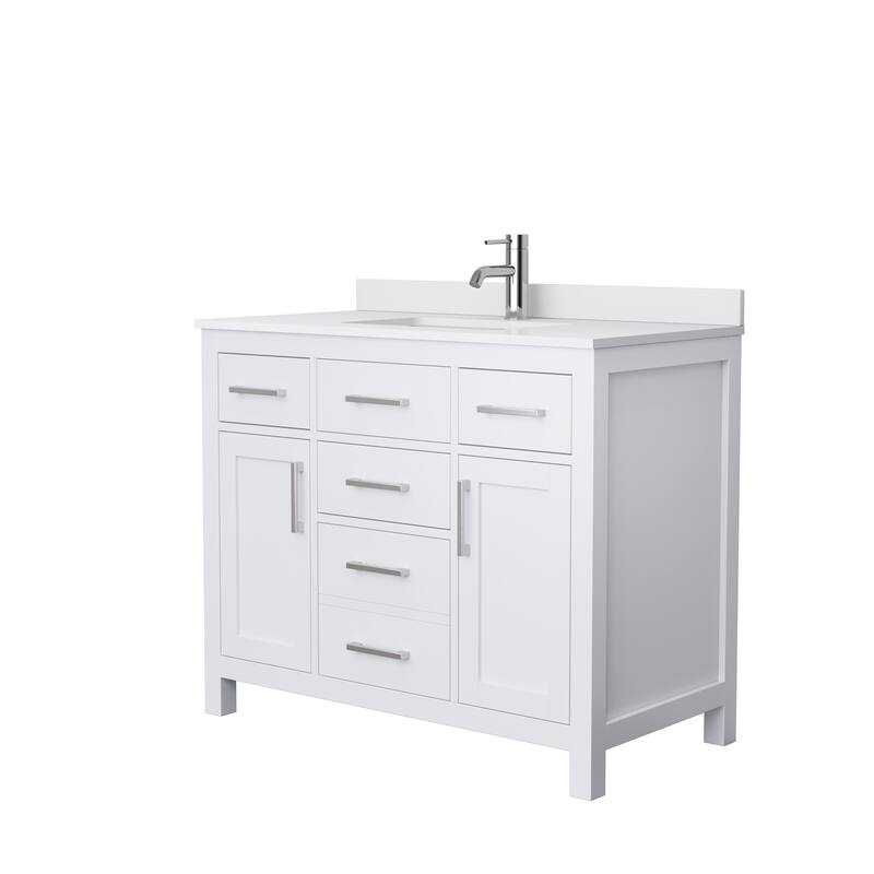 Beckett 42 Inch Single Vanity, Cultured Marble Top