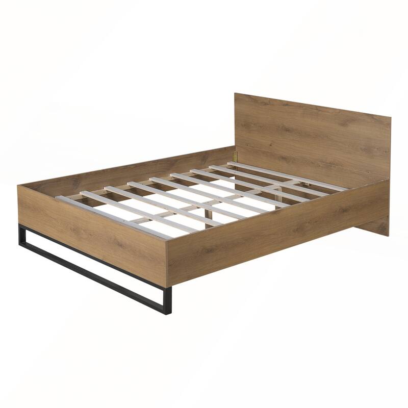 Modern Elegant Wood Metal Bed Frame