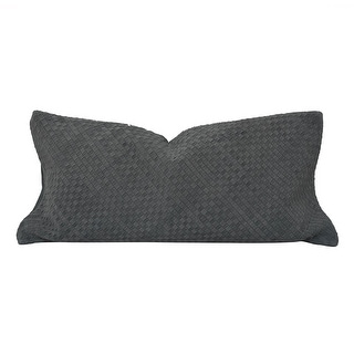 Paseo Road by HiEnd Accents Woven Suede Lumbar Pillow, 14"x30"