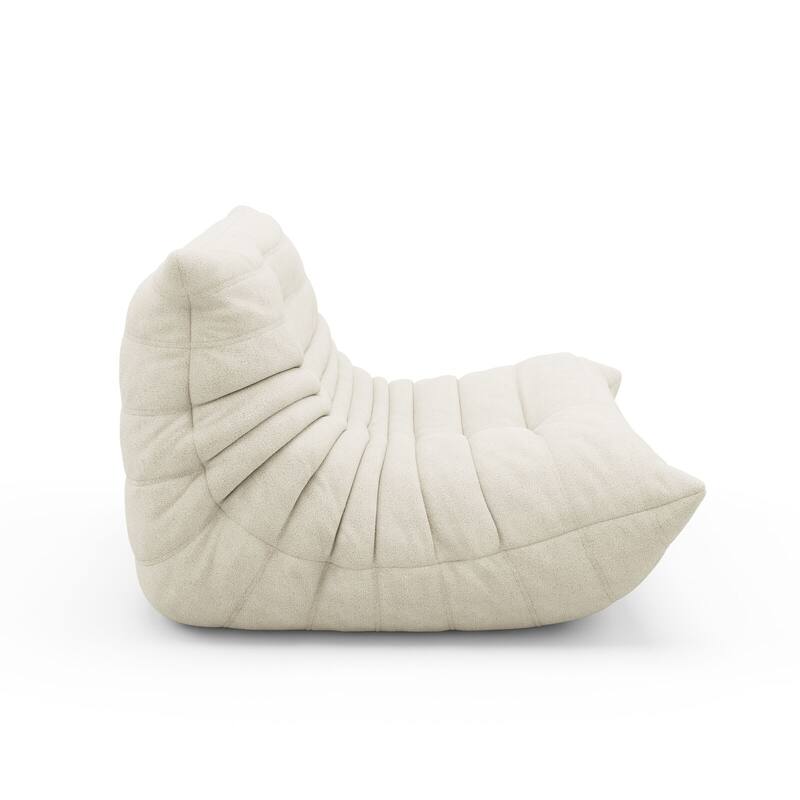 Fireside Chair Single Sofa Teddy Fabric Bean Bag Chair
