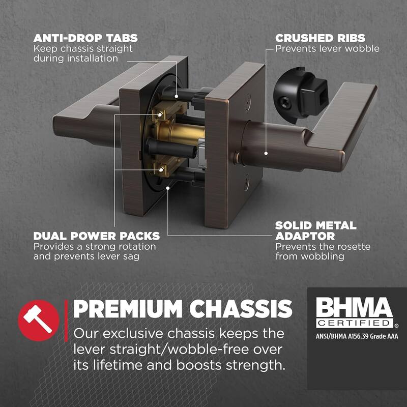 Kwikset Halifax Interior Privacy Door Handle with Lock, Door Lever For Bathroom and Bedroom, Venetian Bronze