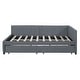 preview thumbnail 4 of 98, L-Shaped Backrest Daybed Upholstered Daybed Frame Classic Wood Slats Design with 2 Storage Drawers or Trundle, Full Size