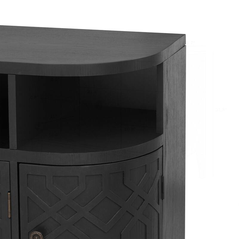 Stylish Curved Storage Cabinet with Adjustable Shelves