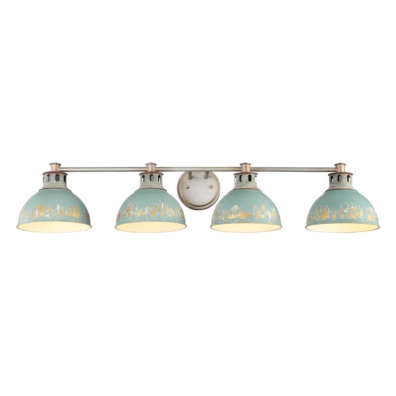 Golden Lighting Kinsley 4-light Vanity in Antique Teal shade