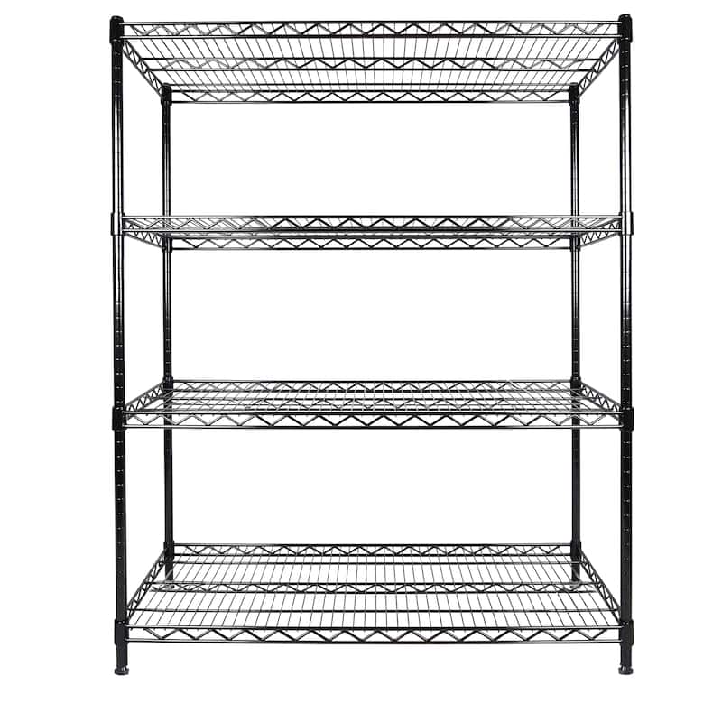 55.5"W x 24"D x 80"H Heavy Duty Wire Storage Shelves with Wheels,4 Tier Adjustable,2400 lbs Capacity,Rolling Industrial Storage