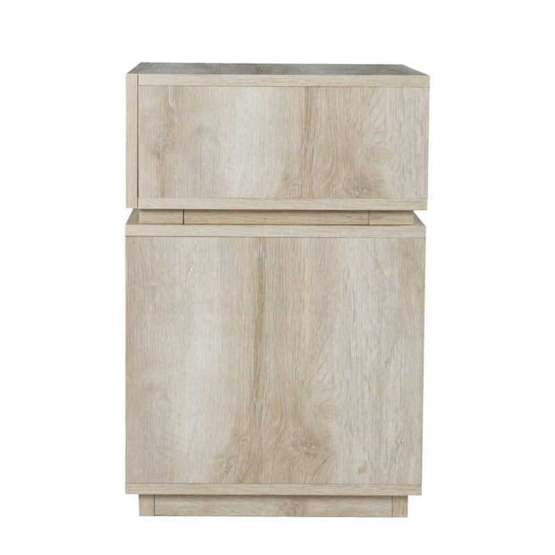 24" Brown Manufactured Wood Rectangular End Table With Drawer With Shelf - 16” x 20” x 24”