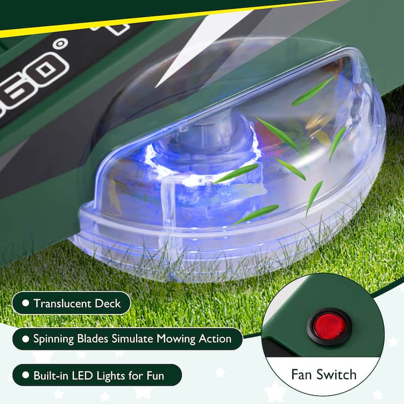 Costway 12V Ride on Lawn Mower with Dual Control Sticks LED Lights - See Details