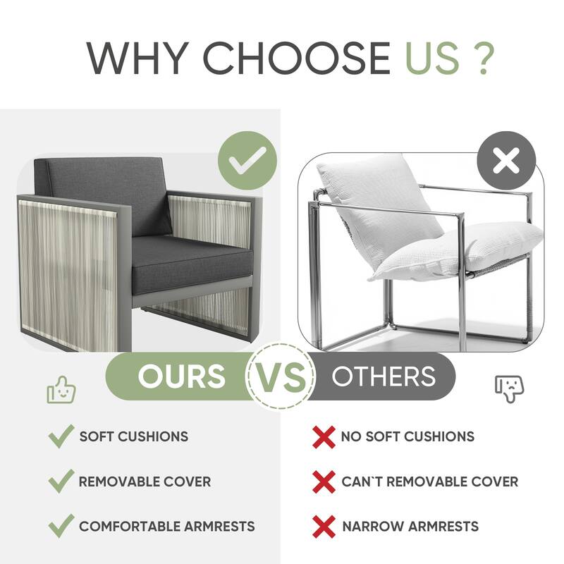 Gymojoy Outdoor Wicker Club Chairs 400lb Capacity
