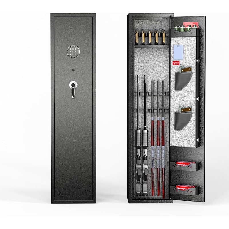 4-10 Gun Fully Assembled Rifle Safe Cabinet with Digital Keypad or Fingerprint & Lock